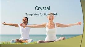  Presentation with friendship - Audience pleasing slides consisting of fitness sport friendship and lifestyle backdrop and a sky blue colored foreground