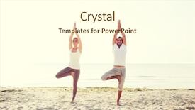  Presentation with friendship - Slide deck having fitness sport friendship and lifestyle background and a cream colored foreground