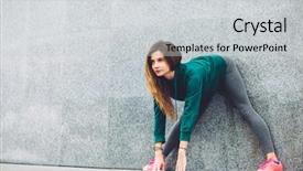  Presentation with hunting conceptual outdoor sports - Theme enhanced with fitness sport girl in fashion background and a light gray colored foreground