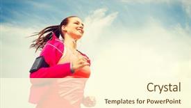  Presentation with woman sport - Slide set with fitness sport and lifestyle concept background and a cream colored foreground