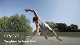  Presentation with sport - Amazing presentation theme having fitness sport parkour and people backdrop and a  colored foreground