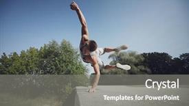  Presentation with sport - Amazing PPT layouts having fitness sport parkour and people backdrop and a  colored foreground