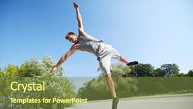  Presentation with sport - Theme having fitness sport parkour and people background and a  colored foreground