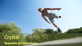  Presentation with sport - PPT theme enhanced with fitness sport parkour and people background and a  colored foreground