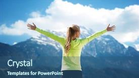  Presentation with sport blue - PPT theme consisting of fitness sport peope and emotions background and a ocean colored foreground