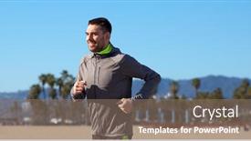  Presentation with young healthy people - Audience pleasing PPT theme consisting of fitness-sport-people-and-healthy backdrop and a violet colored foreground