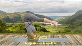  Presentation with healthy people - Slide deck enhanced with fitness-sport-people-and-healthy background and a tawny brown colored foreground