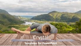  Presentation with healthy people - Colorful PPT layouts enhanced with fitness-sport-people-and-healthy backdrop and a coral colored foreground