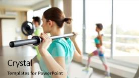  Presentation with sport - Colorful PPT theme enhanced with fitness sport people and lifestyle backdrop and a mint green colored foreground