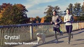  Presentation with lifestyle - PPT layouts featuring fitness sport people and lifestyle background and a gray colored foreground