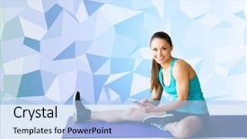  Presentation with sport blue - Cool new slide deck with fitness sport people and technology backdrop and a  colored foreground