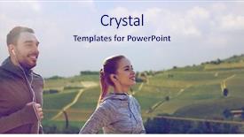  Presentation with country music - Colorful PPT layouts enhanced with running and listening to music backdrop and a sky blue colored foreground