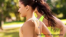  Presentation with marathon running race - Slide deck featuring fitness-sport-race-and-healthy background and a coral colored foreground