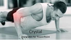  Presentation with sport injury - Presentation theme featuring fitness sport sports injury background and a light gray colored foreground