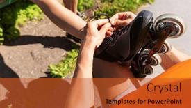  Presentation with healthy lifestyle - PPT theme consisting of fitness-sport-summer-couple background and a red colored foreground