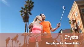  Presentation with sport - Presentation theme enhanced with fitness sport and technology concept background and a red colored foreground