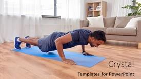  Presentation with training - Audience pleasing slide set consisting of fitness-sport-training-and-concept backdrop and a coral colored foreground