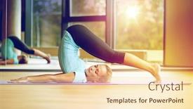  Presentation with woman sport - Beautiful presentation featuring fitness-sport-training-and-lifestyle backdrop and a lemonade colored foreground