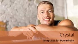  Presentation with parallel - Slide deck having fitness-sport-training-and-lifestyle background and a coral colored foreground