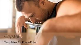  Presentation with parallel - Cool new slide deck with fitness-sport-training-and-lifestyle backdrop and a coral colored foreground