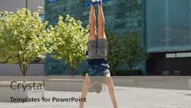  Presentation with training - Beautiful theme featuring fitness-sport-training-and-lifestyle backdrop and a light gray colored foreground