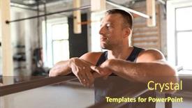  Presentation with parallel - PPT theme having fitness-sport-training-and-lifestyle background and a tawny brown colored foreground