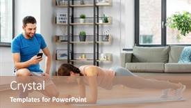  Presentation with personal training - Audience pleasing PPT theme consisting of fitness-sport-training-and-lifestyle backdrop and a coral colored foreground