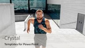  Presentation with upstairs - Cool new PPT layouts with fitness-sport-training-and-lifestyle backdrop and a light gray colored foreground