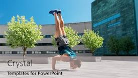  Presentation with training - PPT theme with fitness-sport-training-and-lifestyle background and a light gray colored foreground