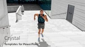  Presentation with upstairs - Beautiful presentation theme featuring fitness-sport-training-and-lifestyle backdrop and a light gray colored foreground