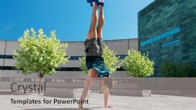  Presentation with training - Slide set enhanced with fitness-sport-training-and-lifestyle background and a light gray colored foreground