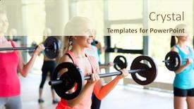  Presentation with group training - Presentation theme having fitness-sport-training-and-lifestyle background and a cream colored foreground