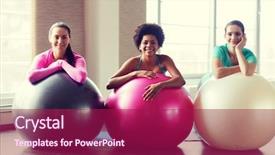  Presentation with exercise sport - PPT layouts enhanced with fitness sport training and lifestyle background and a violet colored foreground