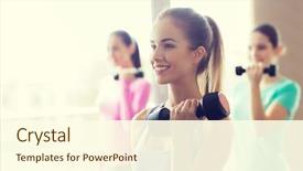  Presentation with flexing - Colorful slide deck enhanced with fitness sport training and lifestyle backdrop and a cream colored foreground