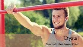  Presentation with lifestyle - Slide deck consisting of earphones listening to music background and a coral colored foreground