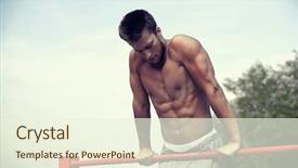  Presentation with physical fitness - Slide set having fitness sport training and lifestyle background and a cream colored foreground