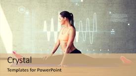  Presentation with future digital technology - Colorful PPT layouts enhanced with fitness sport training future technology backdrop and a coral colored foreground