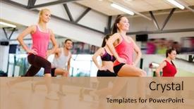  Presentation with group fitness - PPT layouts having fitness sport training gym background and a coral colored foreground