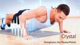  Presentation with crossfit fitness trx training exercises - Presentation design having fitness sport training gym background and a lemonade colored foreground