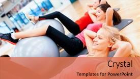  Presentation with group training - Colorful presentation theme enhanced with fitness sport training gym backdrop and a coral colored foreground