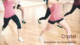  Presentation with group training - Beautiful PPT theme featuring fitness sport training gym backdrop and a lemonade colored foreground