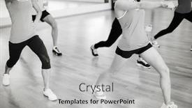  Presentation with group training - Colorful slide set enhanced with fitness-sport-training-gym backdrop and a light gray colored foreground