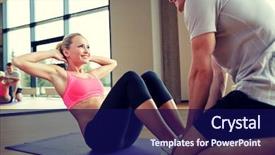  Presentation with personal training - Slides consisting of fitness sport training gym background and a navy blue colored foreground