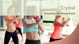  Presentation with group training - PPT theme having combat - fitness sport training gym background and a cream colored foreground