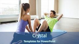  Presentation with personal training - Slide deck enhanced with fitness sport training teamwork background and a ocean colored foreground