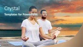  Presentation with healthy lifestyle - PPT layouts featuring fitness-sport-yoga-and-healthy background and a ocean colored foreground