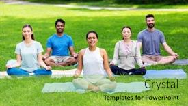  Presentation with healthy lifestyle - Slide deck having fitness-sport-yoga-and-healthy background and a yellow colored foreground