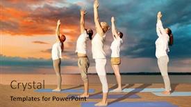  Presentation with healthy lifestyle - Presentation theme consisting of fitness-sport-yoga-and-healthy background and a coral colored foreground