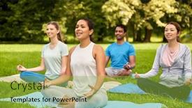  Presentation with healthy lifestyle - Beautiful slides featuring fitness-sport-yoga-and-healthy backdrop and a yellow colored foreground