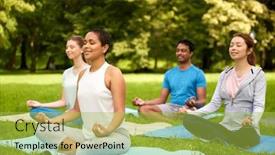  Presentation with healthy lifestyle - PPT layouts having fitness-sport-yoga-and-healthy background and a yellow colored foreground